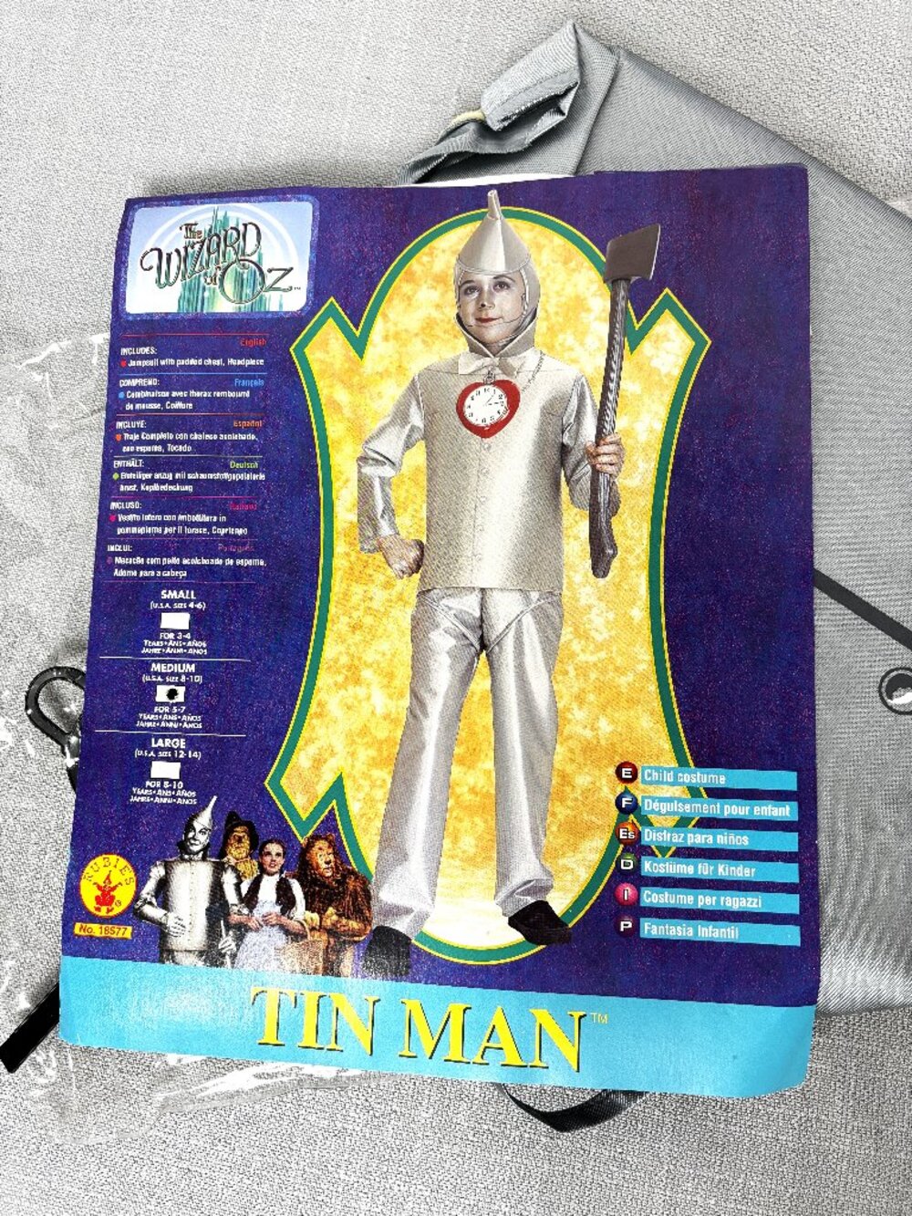 Rubies Liscensed The Wizard of Oz Tin Man Child Costume Sz 8-10 NWT NOS